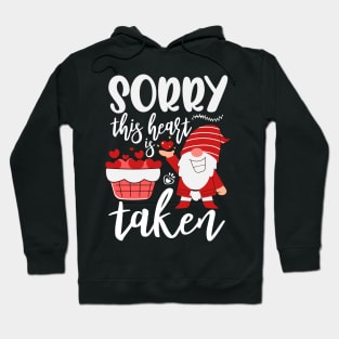 Sorry This Heart Is Taken Funny Gnome Valentines Day Hearts Hoodie